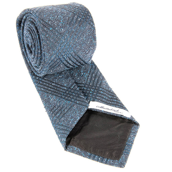 MATTABISCH BLUE & NAVY BLUE PAISLEY TIE | MENS - Picture 2 of 4